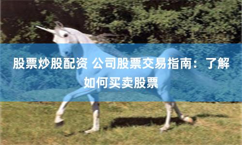 股票炒股配资 公司股票交易指南：了解如何买卖股票
